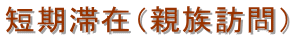 短期滞在(親族訪問)